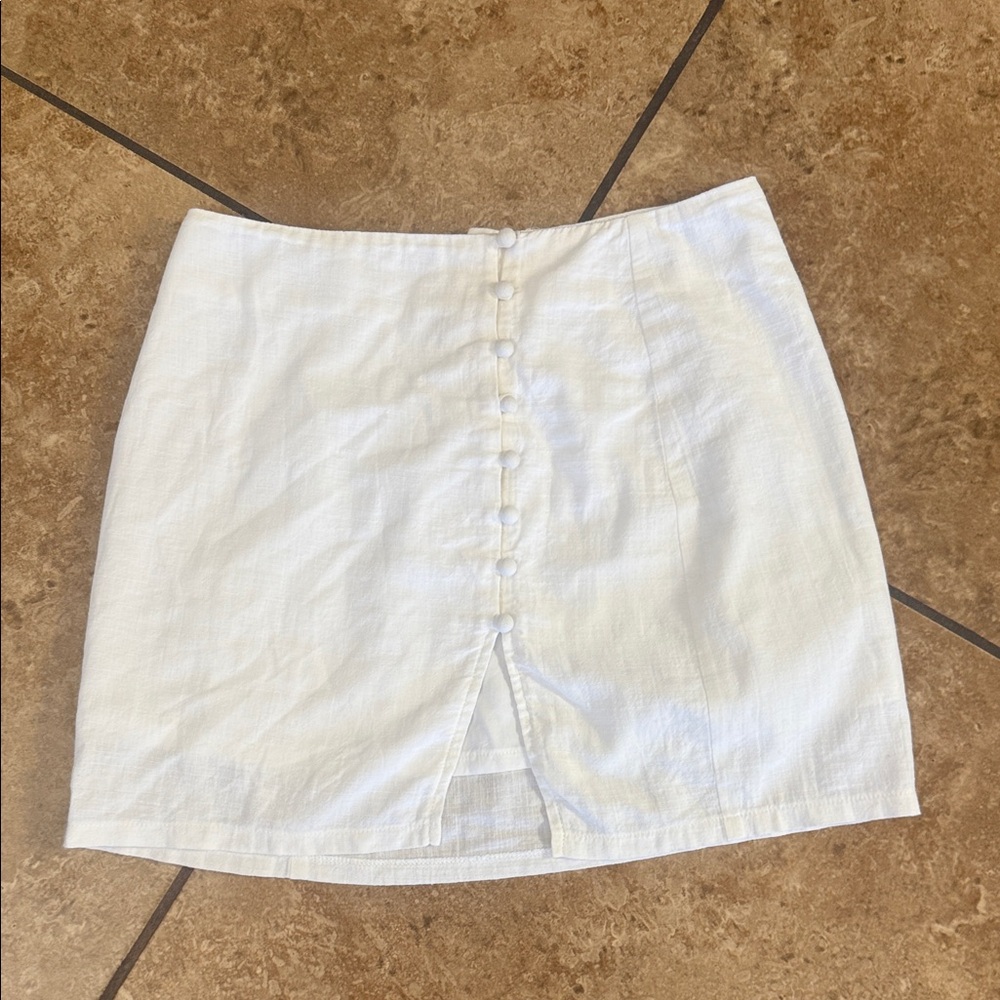 Princess Polly White Button-Down Mini Skirt